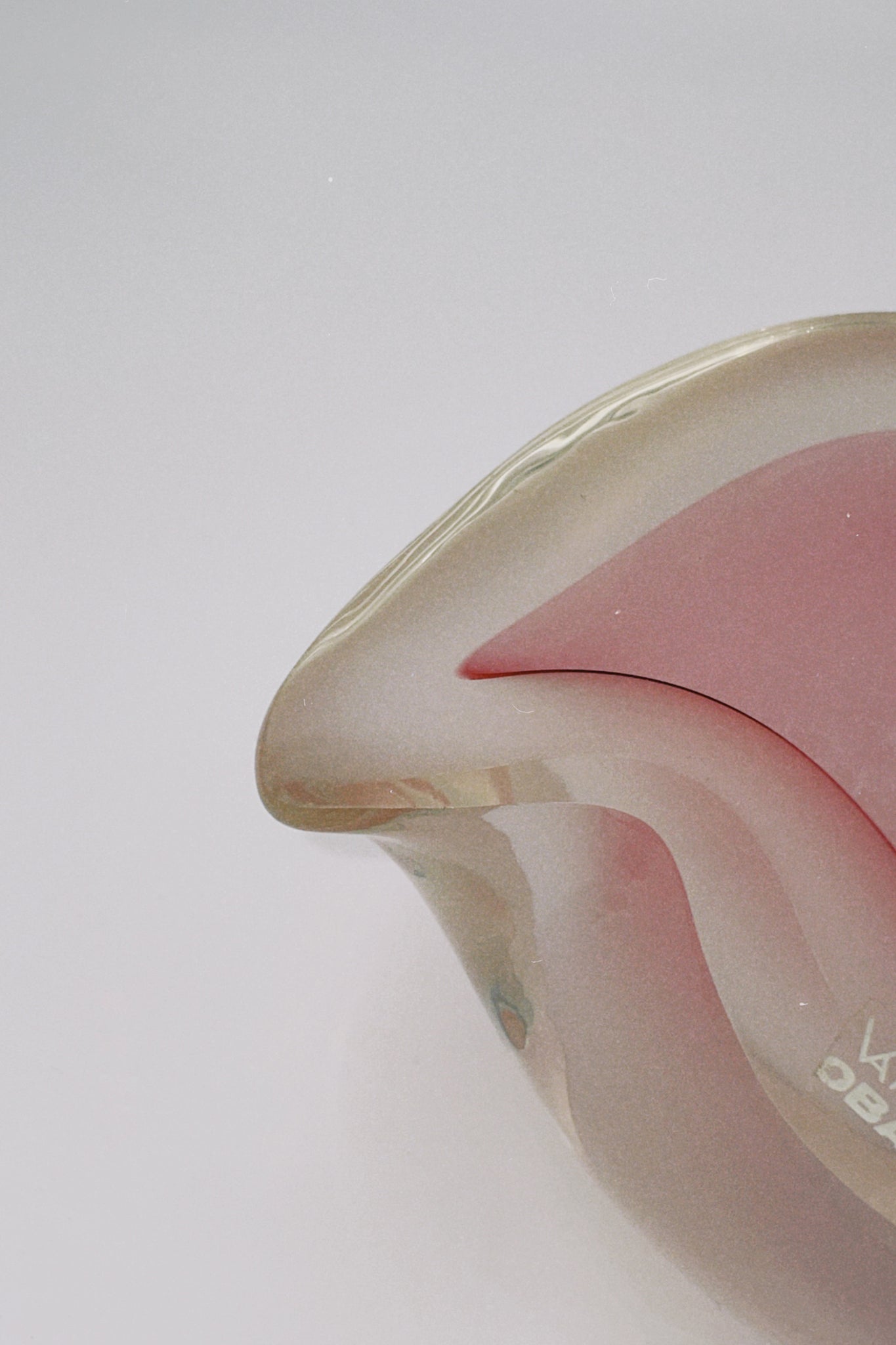 Murano Glass Pink Geode Bowl