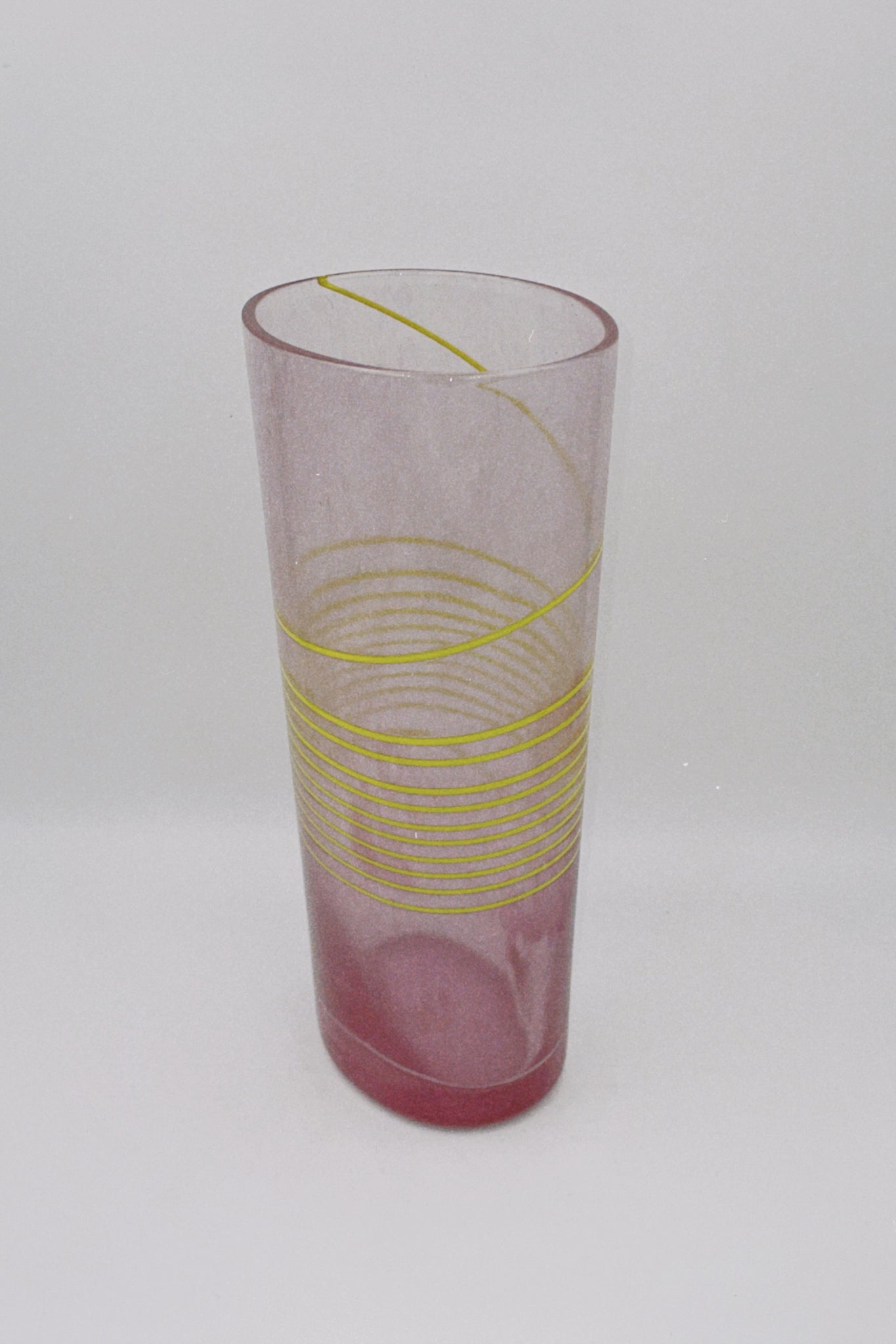Kosta Boda Pink and Yellow Vase