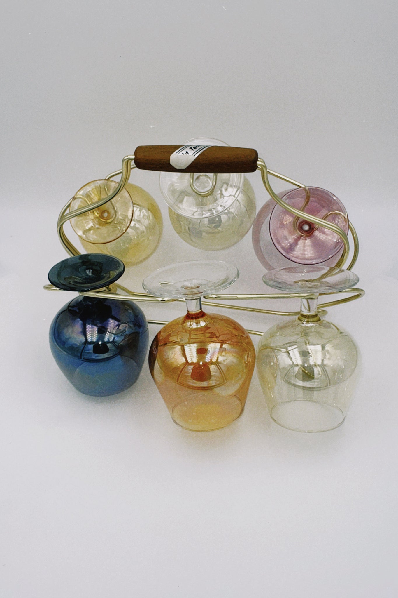 Coloured Brandy Glasses with holder