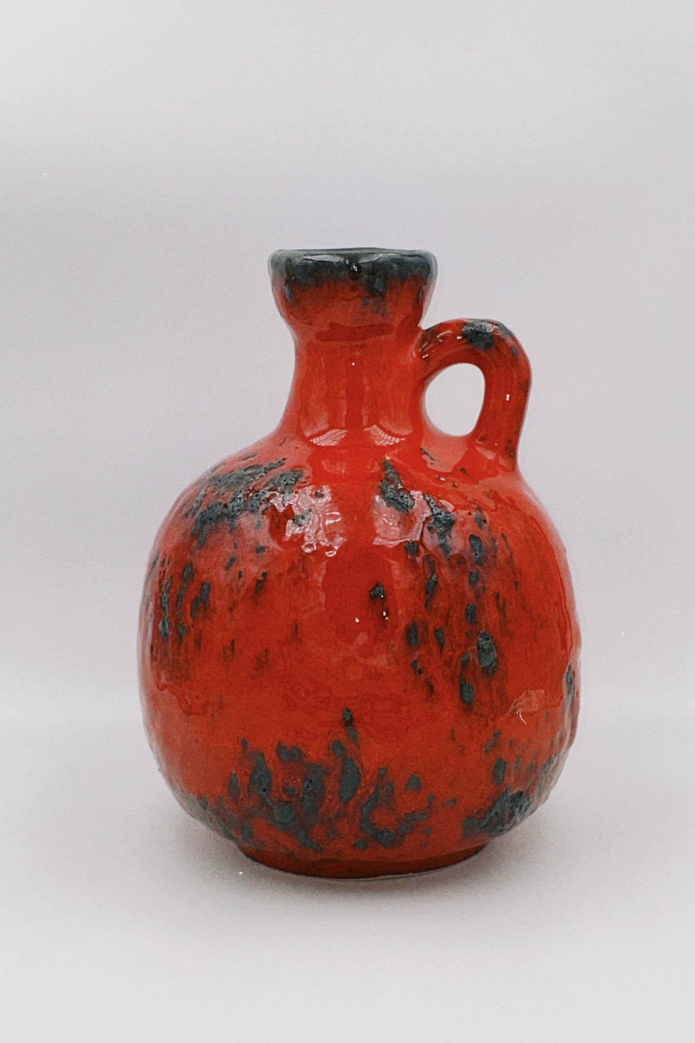 Bright Red Lava Vase