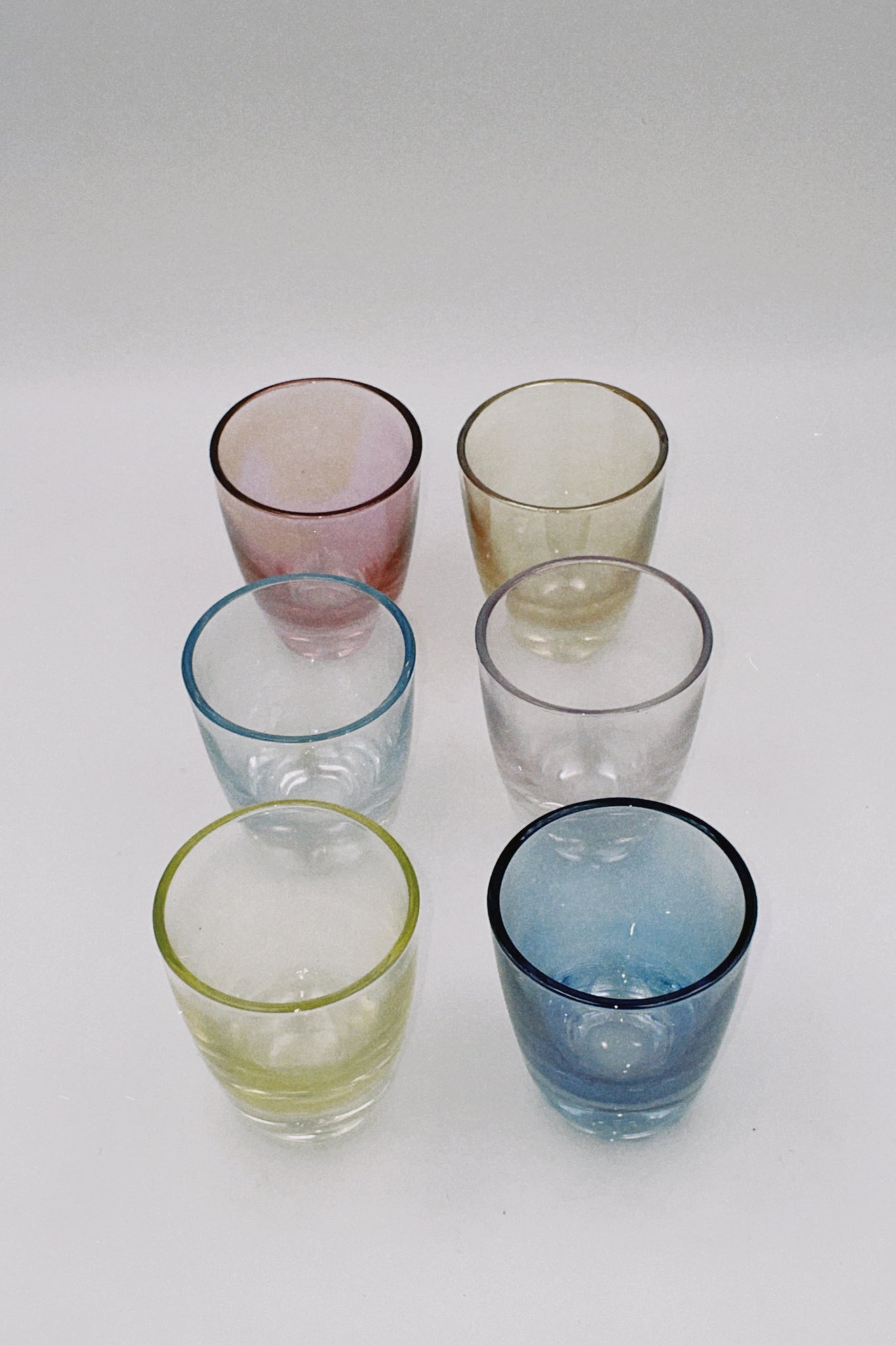 Colourful Shot Glasses with Bamboo Holder