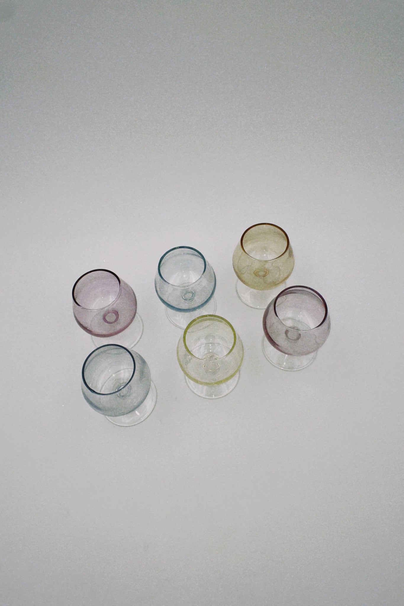 Iridescent Coloured Glasses Set of Six