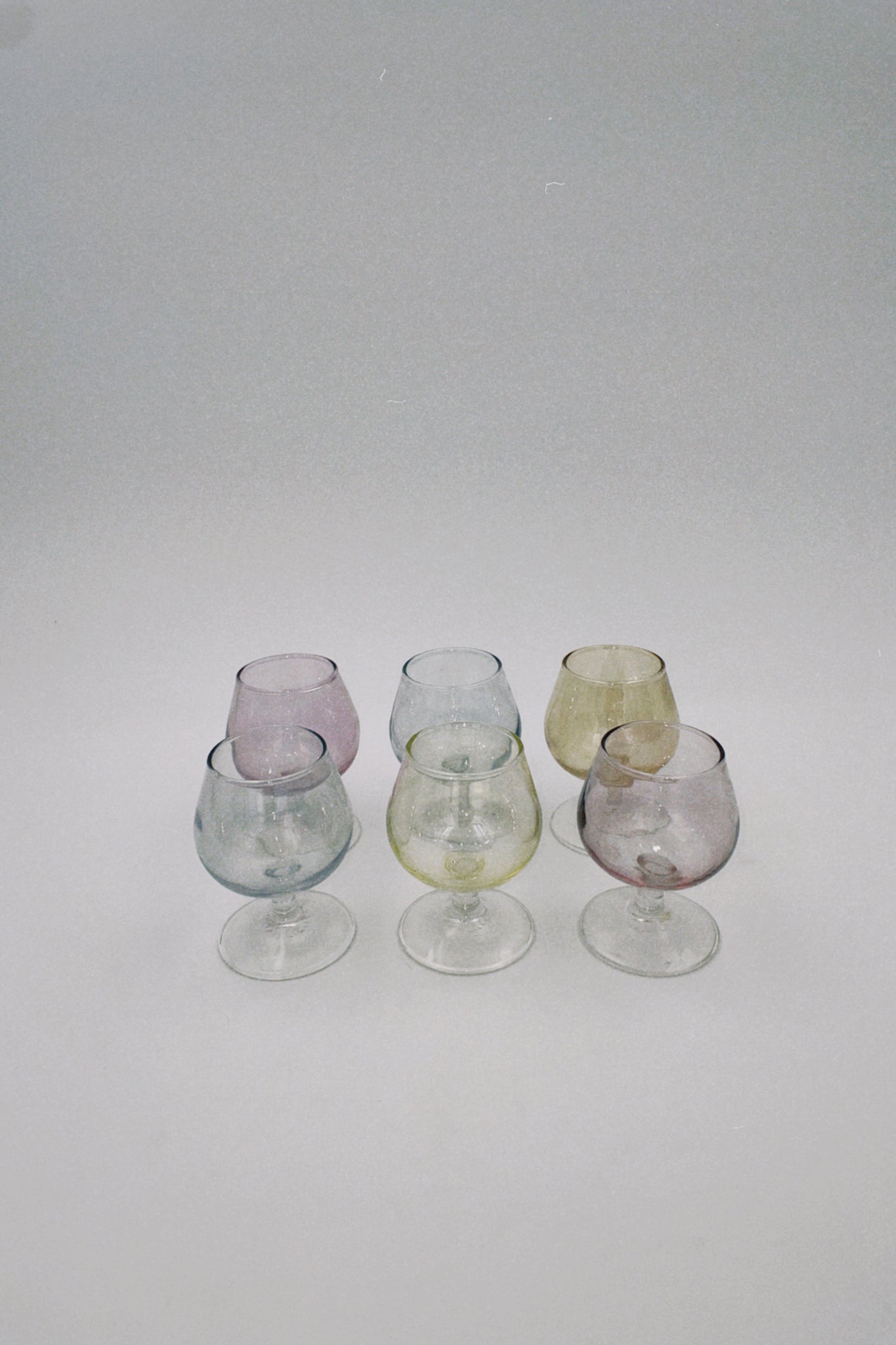 Iridescent Coloured Glasses Set of Six