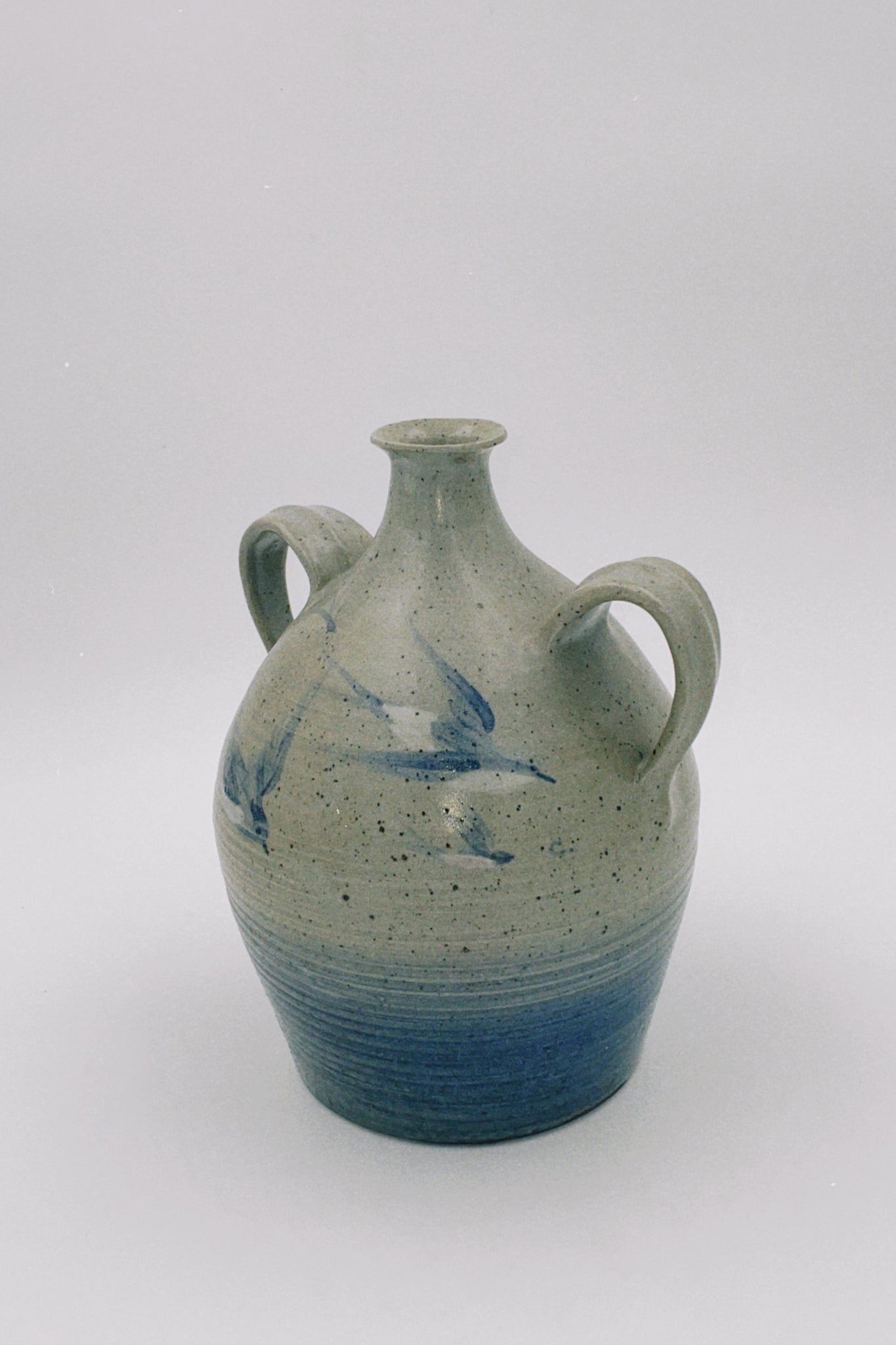 Amphora Grey and Blue Ceramic Vase