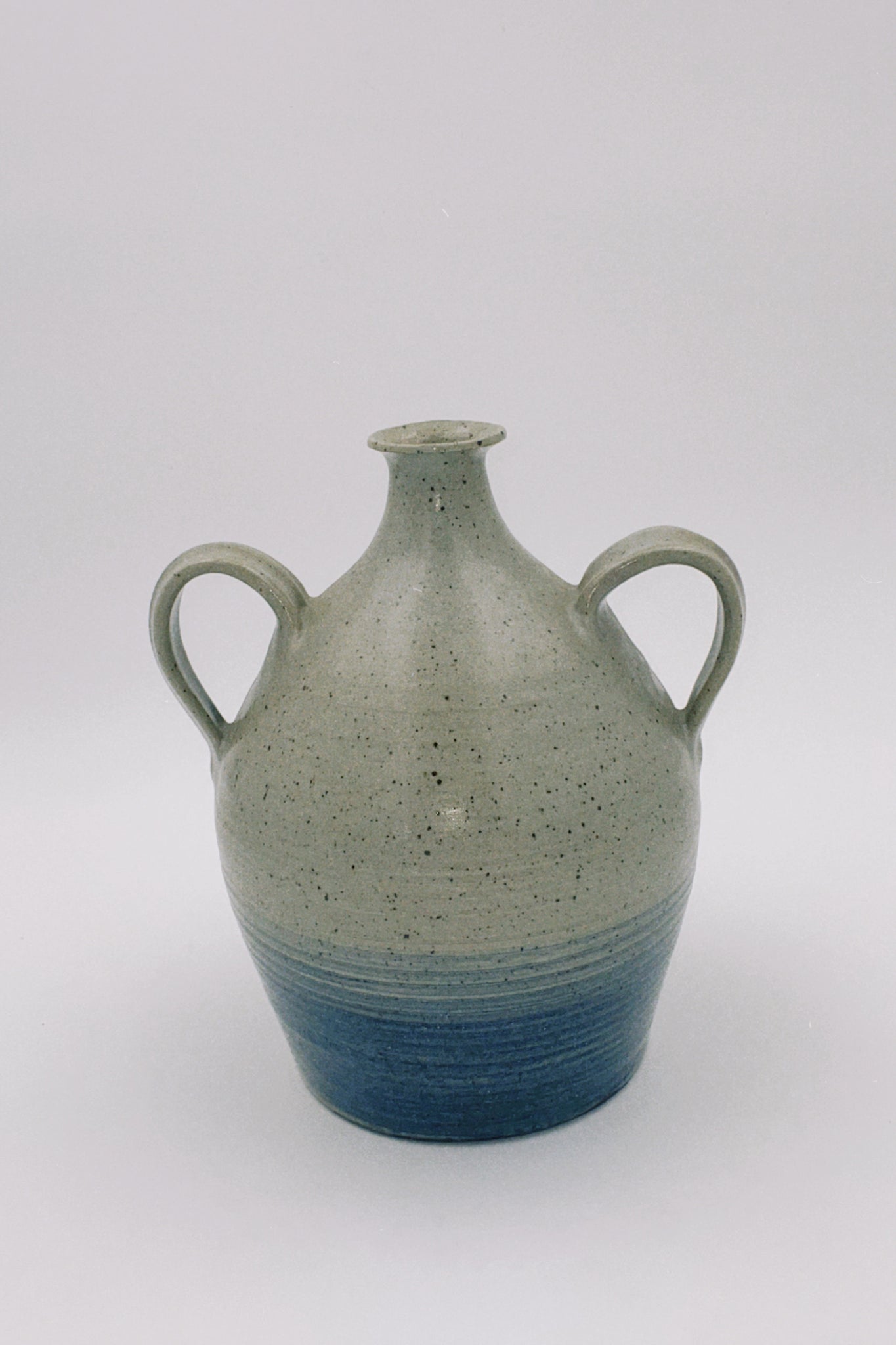 Amphora Grey and Blue Ceramic Vase