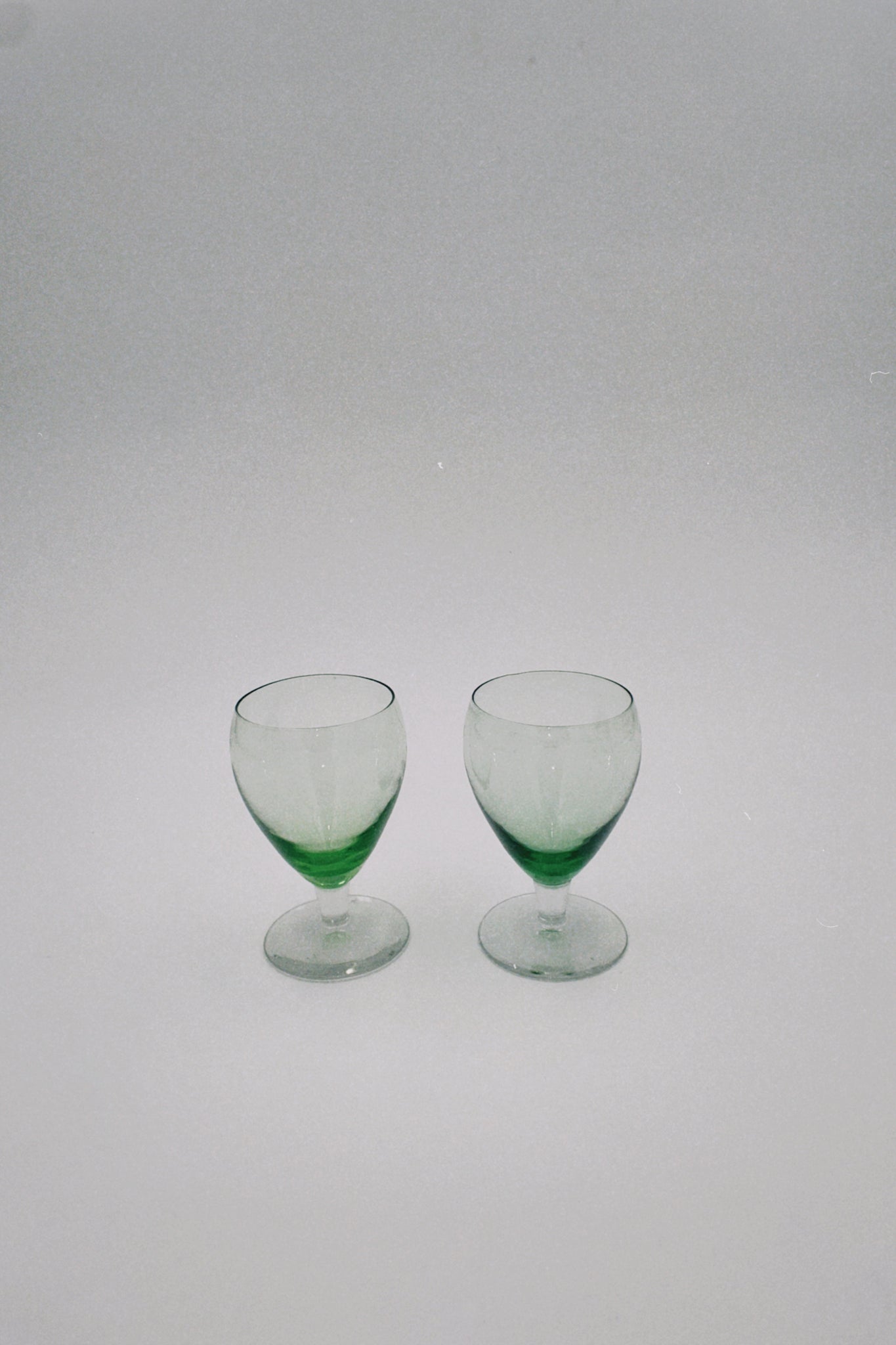 Green Wine Glasses Set of Two