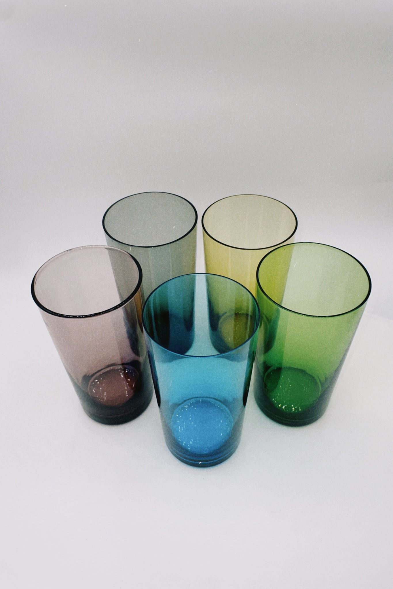 Coloured Glass Tumblers Set of Five