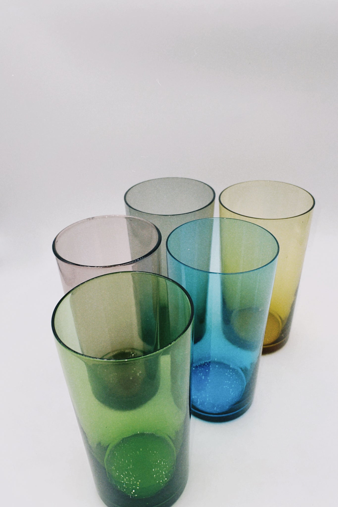 Coloured Glass Tumblers Set of Five